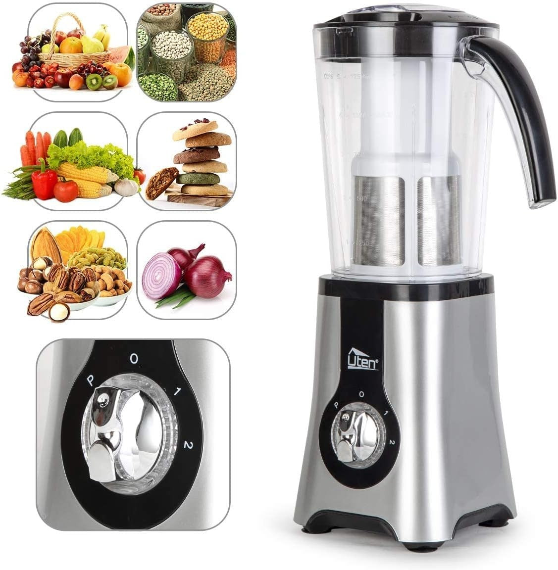 2200W Nutri Blender Mixer 1.25L Ice Crush Smoothie Juicer Grinder Set