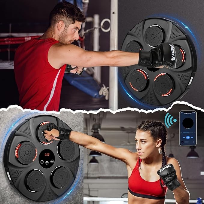 Smart Electronic Music Boxing Target Bluetooth LED Wall Mounted Home Gym