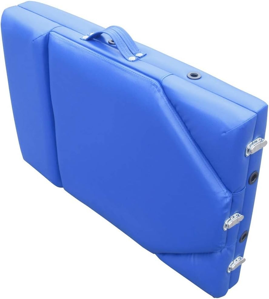 Portable 3-Section Aluminium Massage Table Adjustable Therapy Beauty Bed Blue