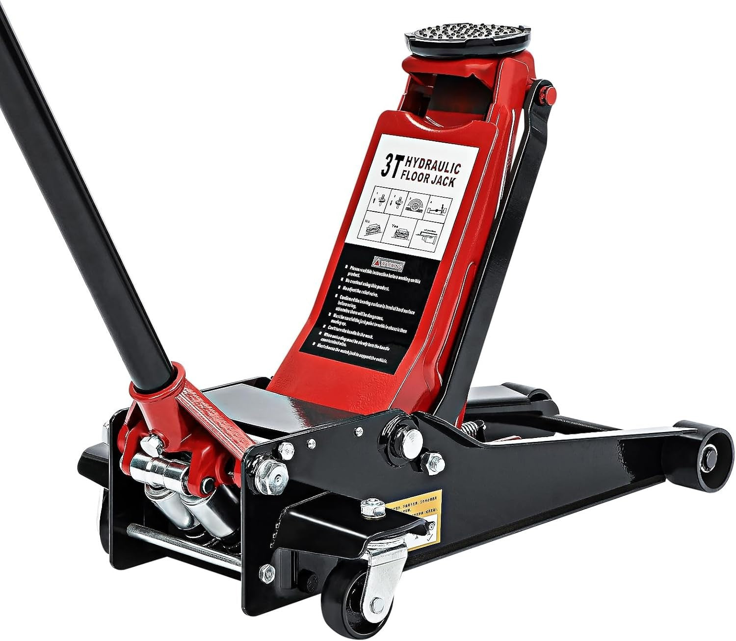 3 Ton Low Profile Hydraulic Trolley Jack Heavy Duty Dual Pump Car Van Floor Lift