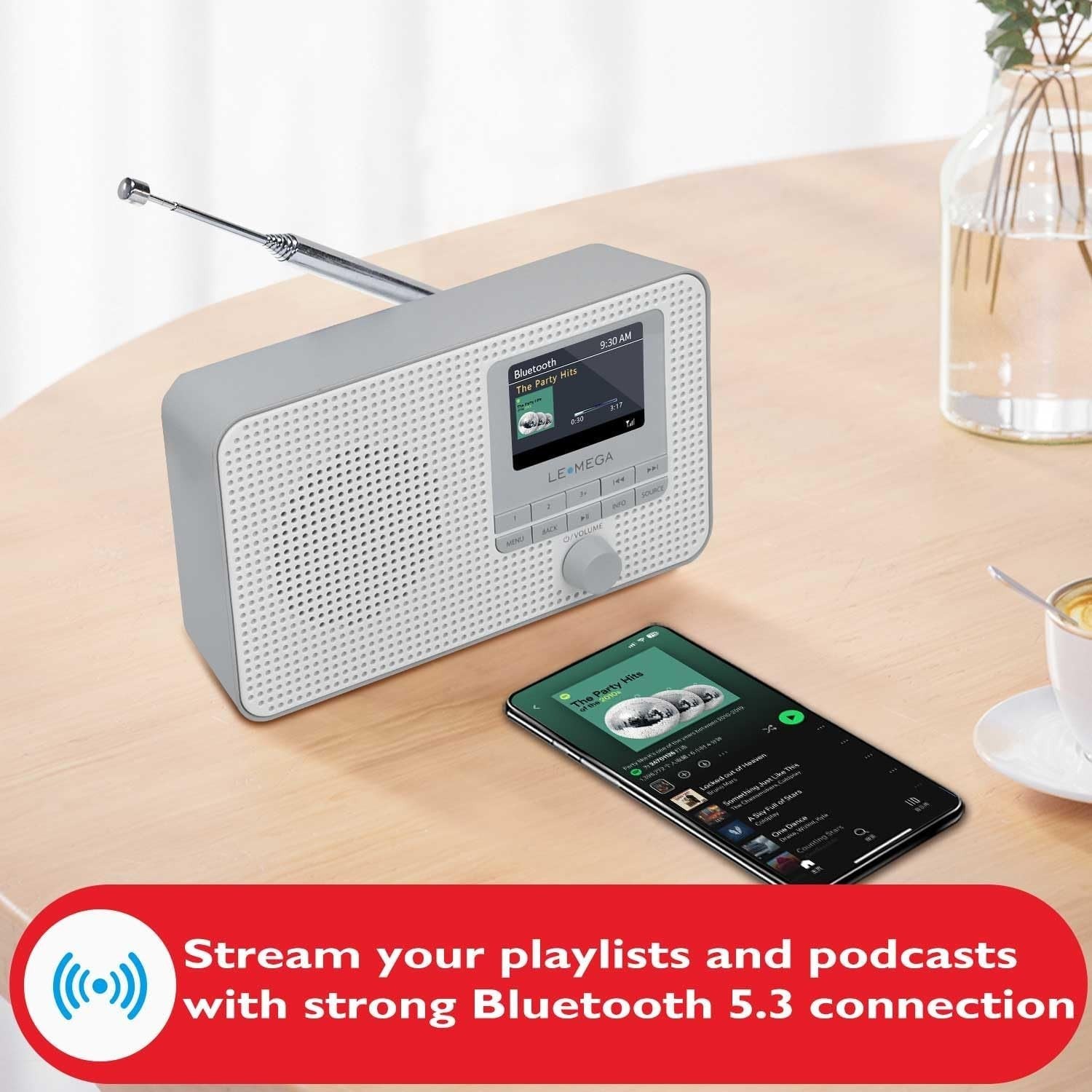 Internet Radio DAB+ Bluetooth Portable 60 Presets Alarm