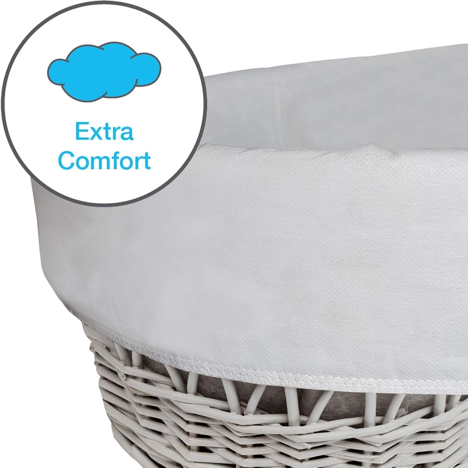 Embroided  Wicker Moses Basket Adjustable Hood Rocking Stand Owl White