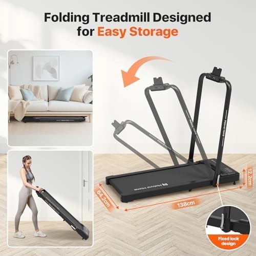Foldable Smart Treadmill 3-in-1 Walking Pad Home Office 12KM/H 120KG