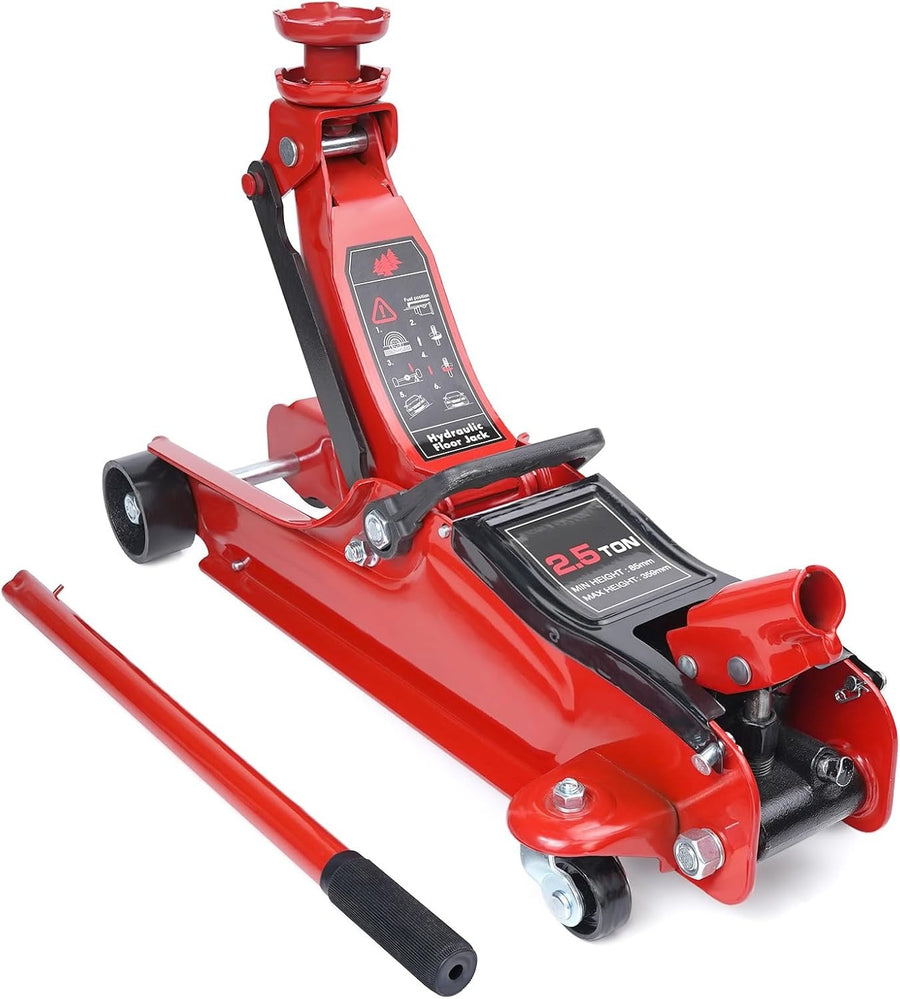 2.5 Ton Hydraulic Trolley Jack Quick Lift 135–380mm Heavy Duty Car SUV Red