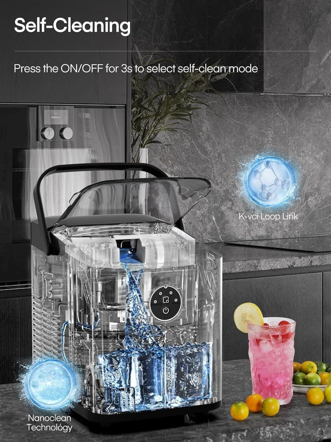 Countertop Ice Maker Fast 13kg Daily Portable Compact Machine