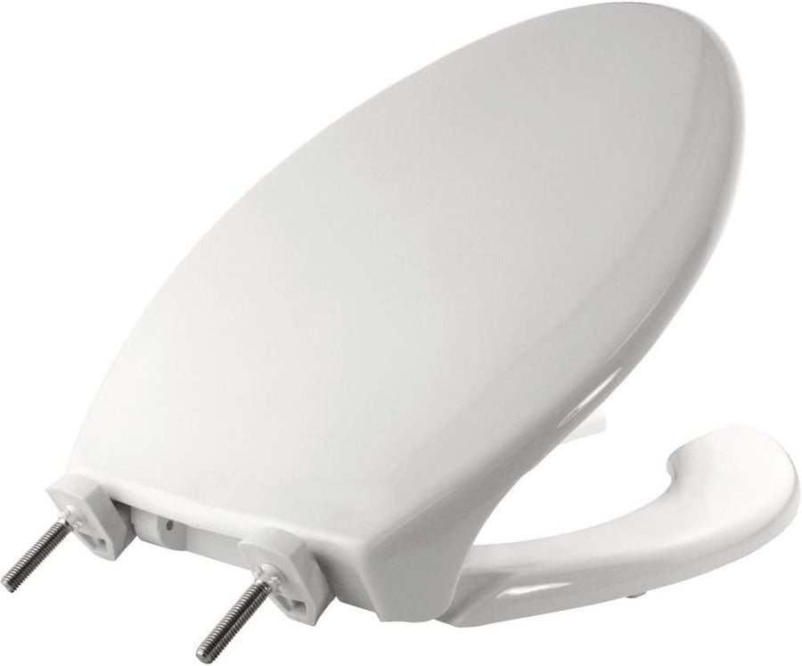 Commercial Elongated Toilet Seat White Heavy-Duty Soft Close Stay-Tite