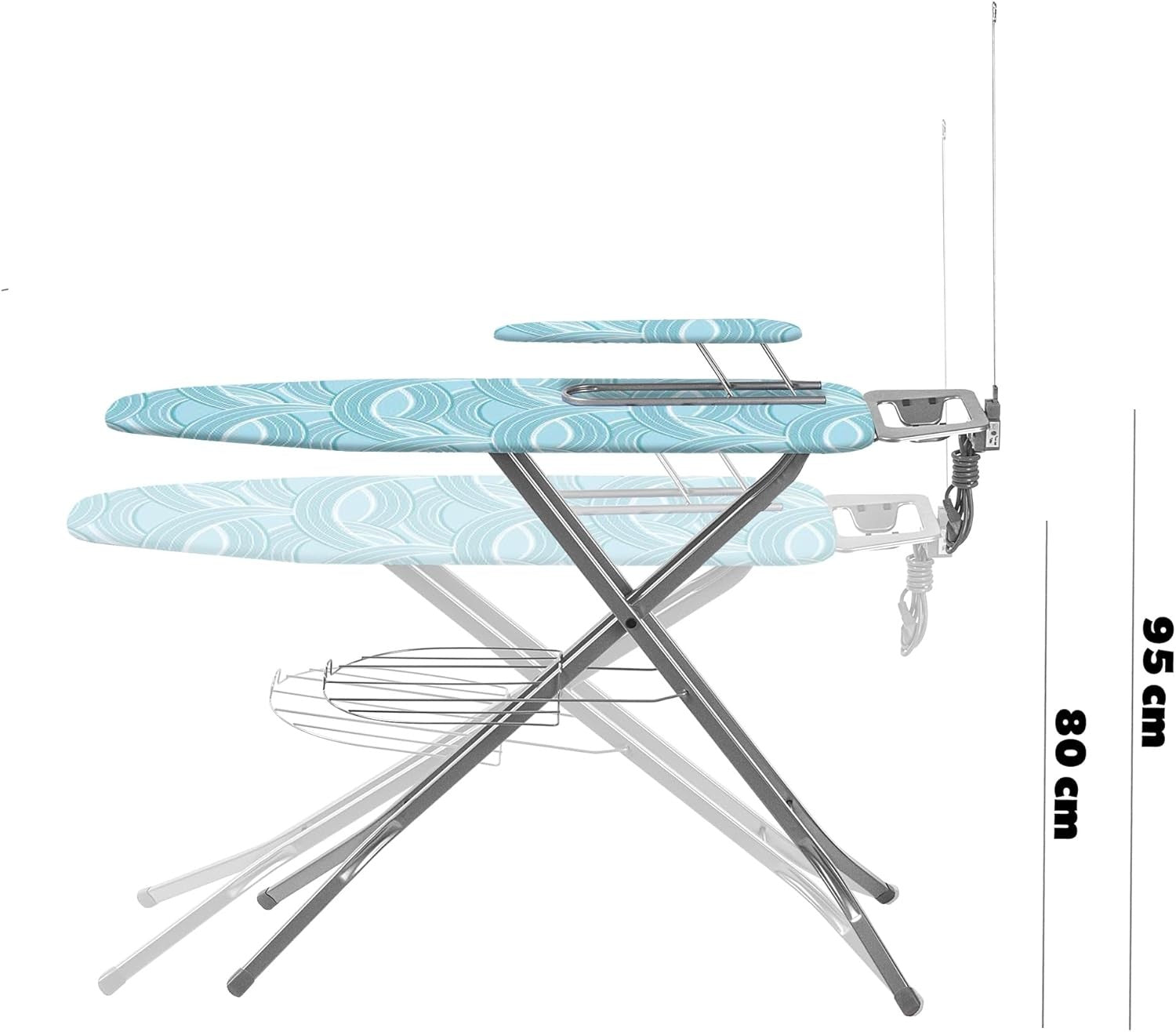 Extra Large Ironing Board with Sleeve Board Height Adjustable Folding