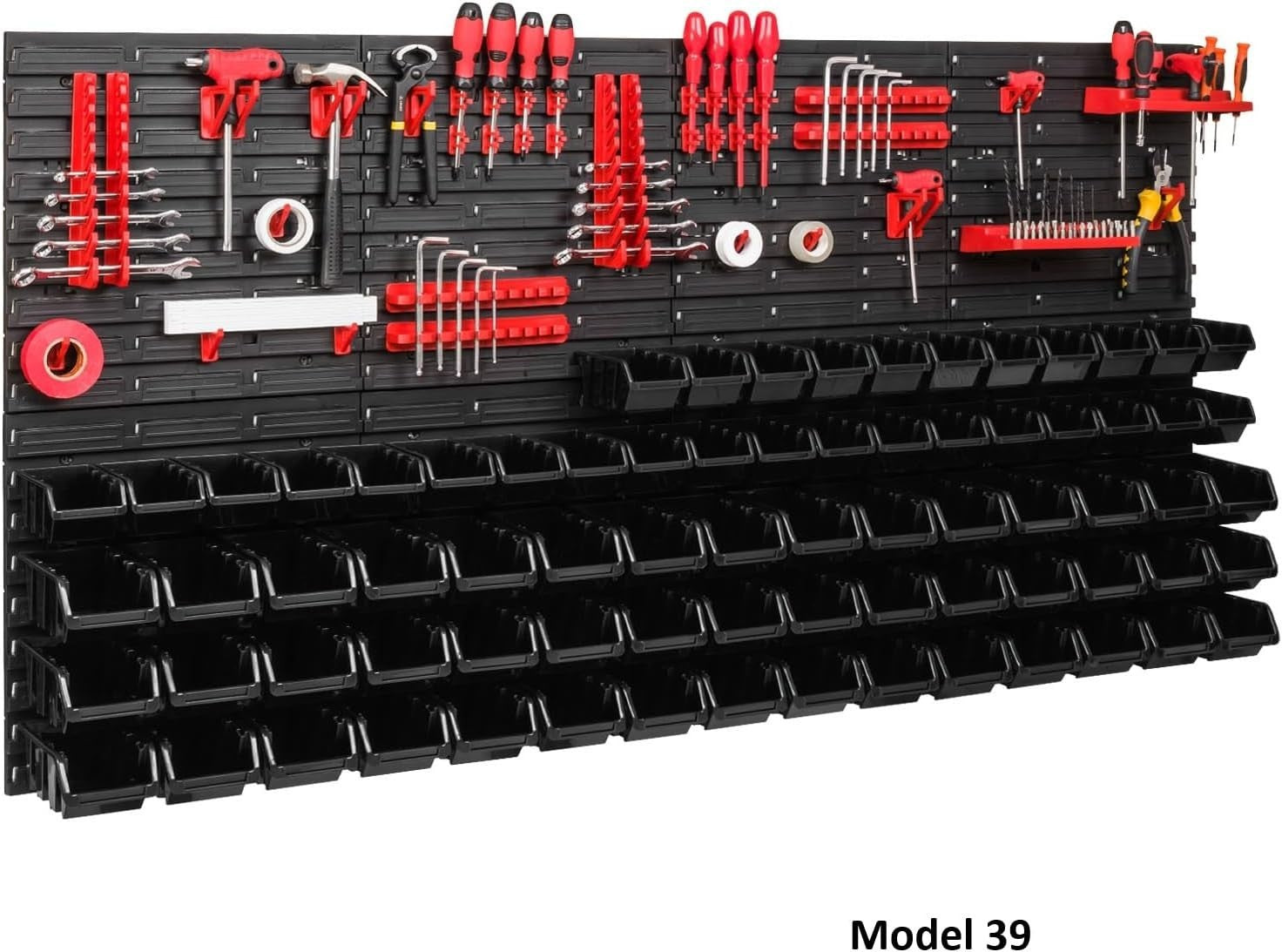 Large Garage Pegboard Tool Organizer Wall Storage Bin Rack Set