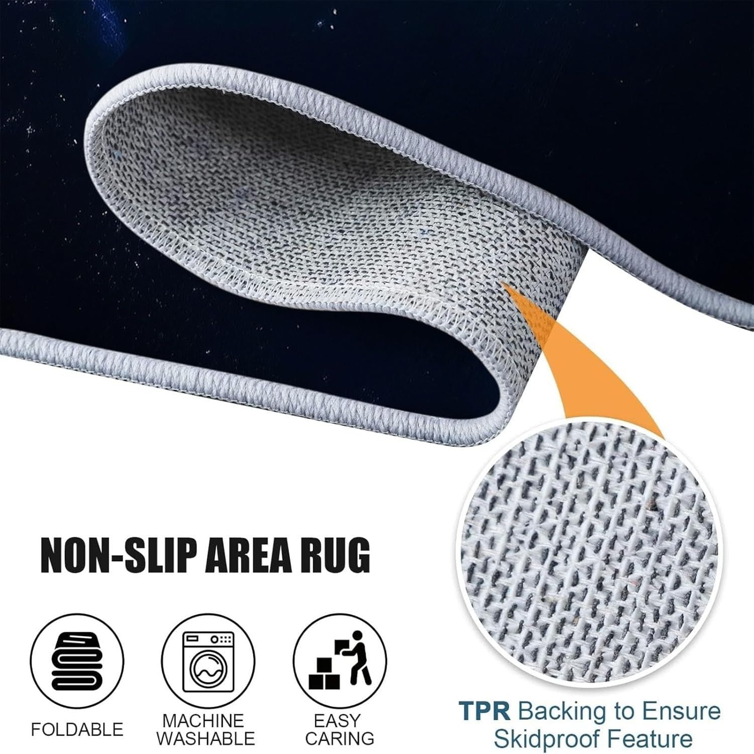 Galaxy Black Hole Area Rug 120x180cm Non Slip Washable Living Room Carpet