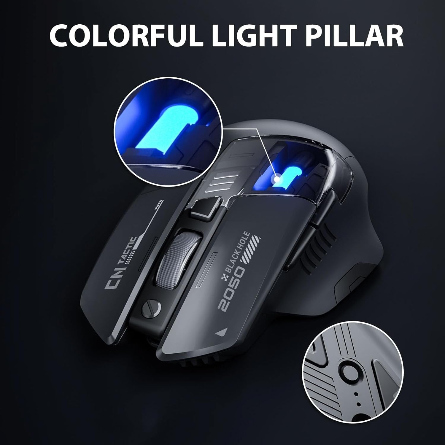 Bluetooth Rechargeable Wireless Mouse RGB 2400DPI Dual Mode Laptop PC
