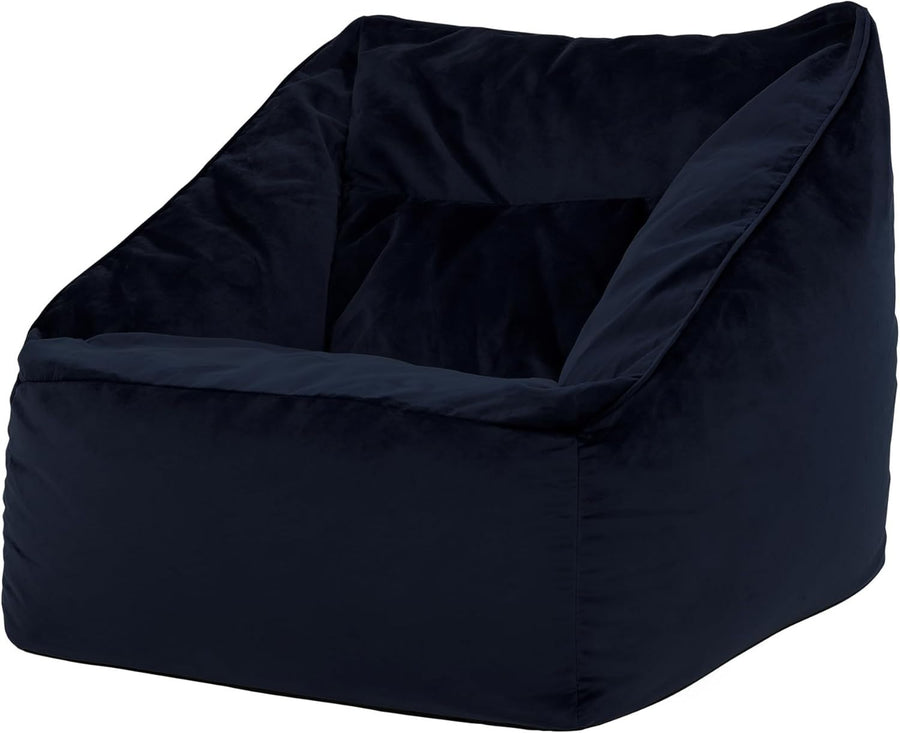 Velvet Bean Bag Chair Adult Armchair Lounge Seat Soft Midnight Blue Sofa