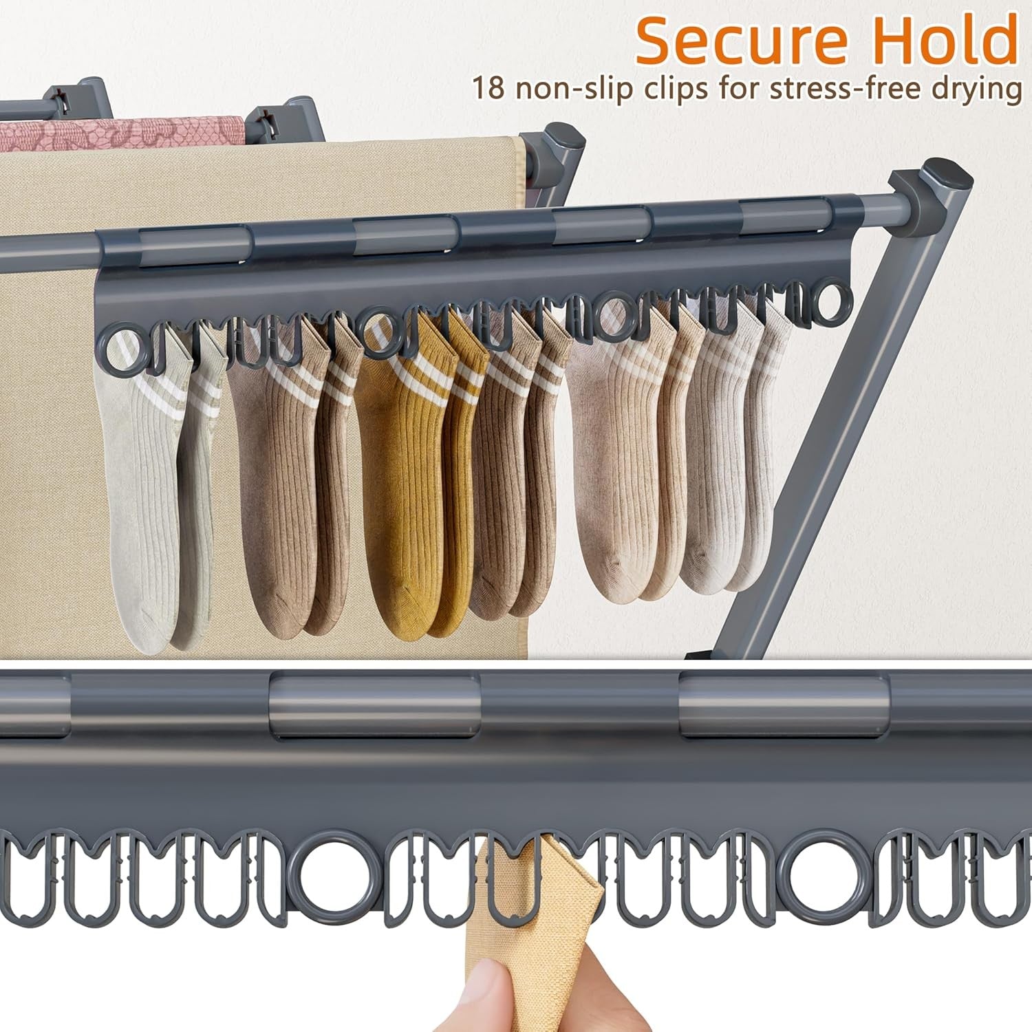 Folding Clothes Airer Large Laundry Drying Rack Space Saving Indoor Outdoor