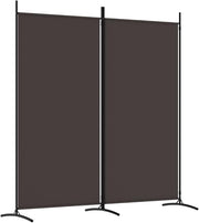 2 Panel Folding Room Divider Brown Privacy Screen Partition 175x180cm Breathable