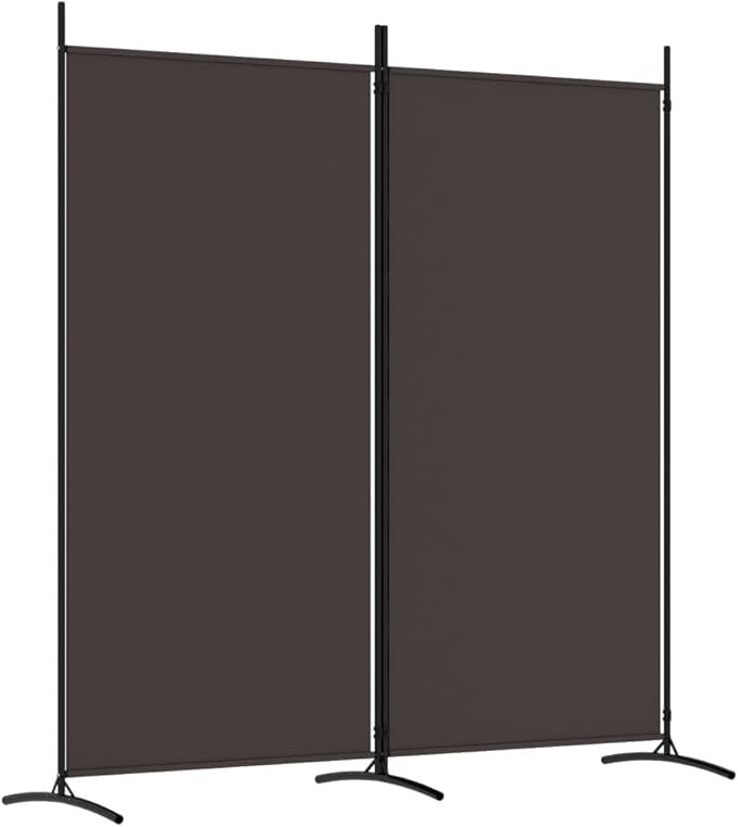 2 Panel Folding Room Divider Brown Privacy Screen Partition 175x180cm Breathable