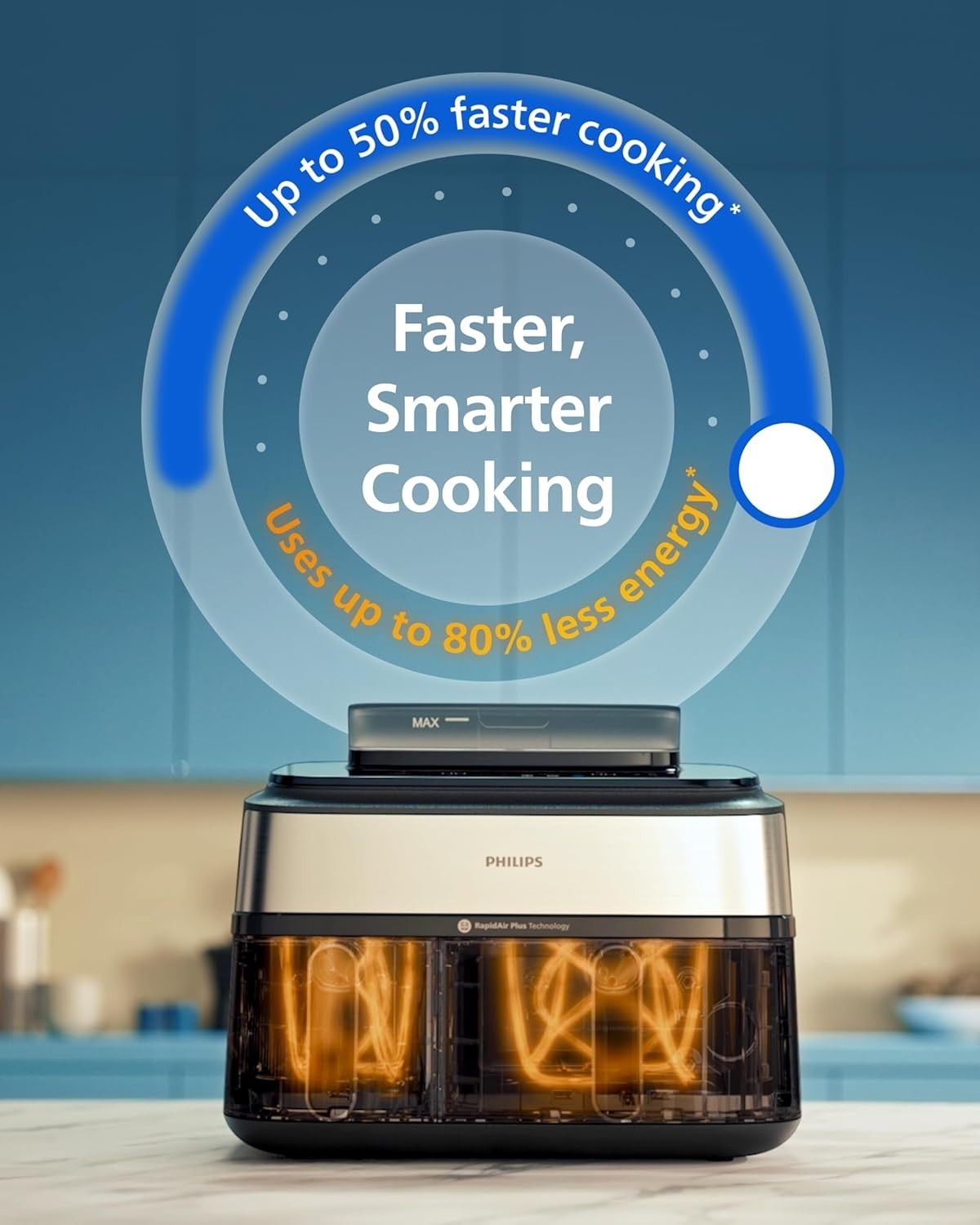 Dual Basket Air Fryer 9L with Steam | 19 Programs RapidAir Plus Healthy Cooker