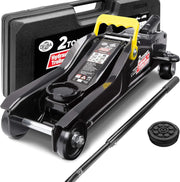 2 Ton Low Profile Hydraulic Trolley Jack 85–330mm w/ Case Rubber Pad Black
