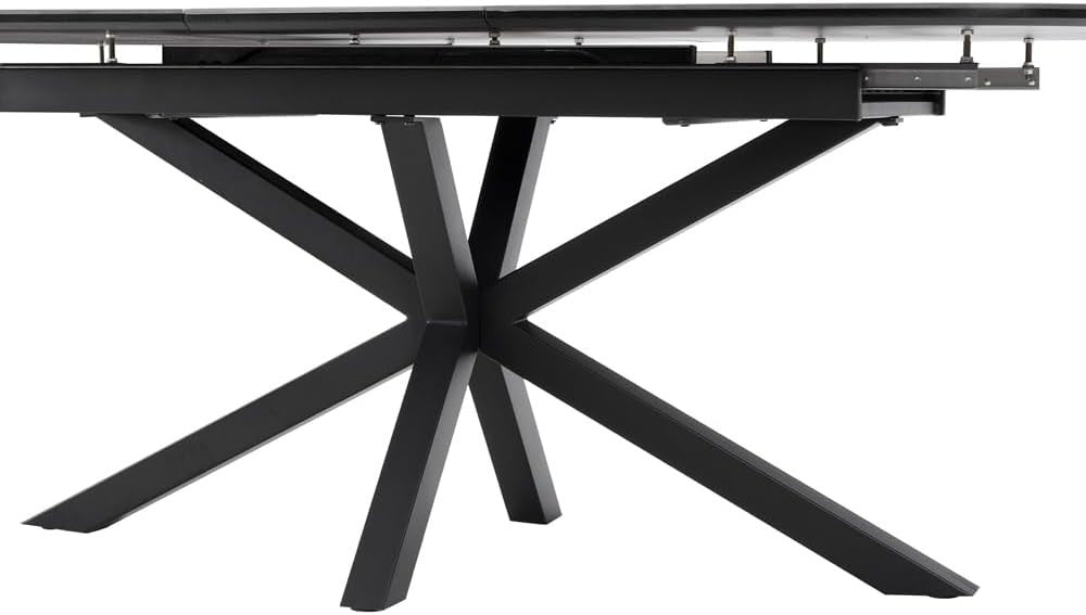 Extending Sintered Stone Dining Table Black Modern Heatproof Scratchproof