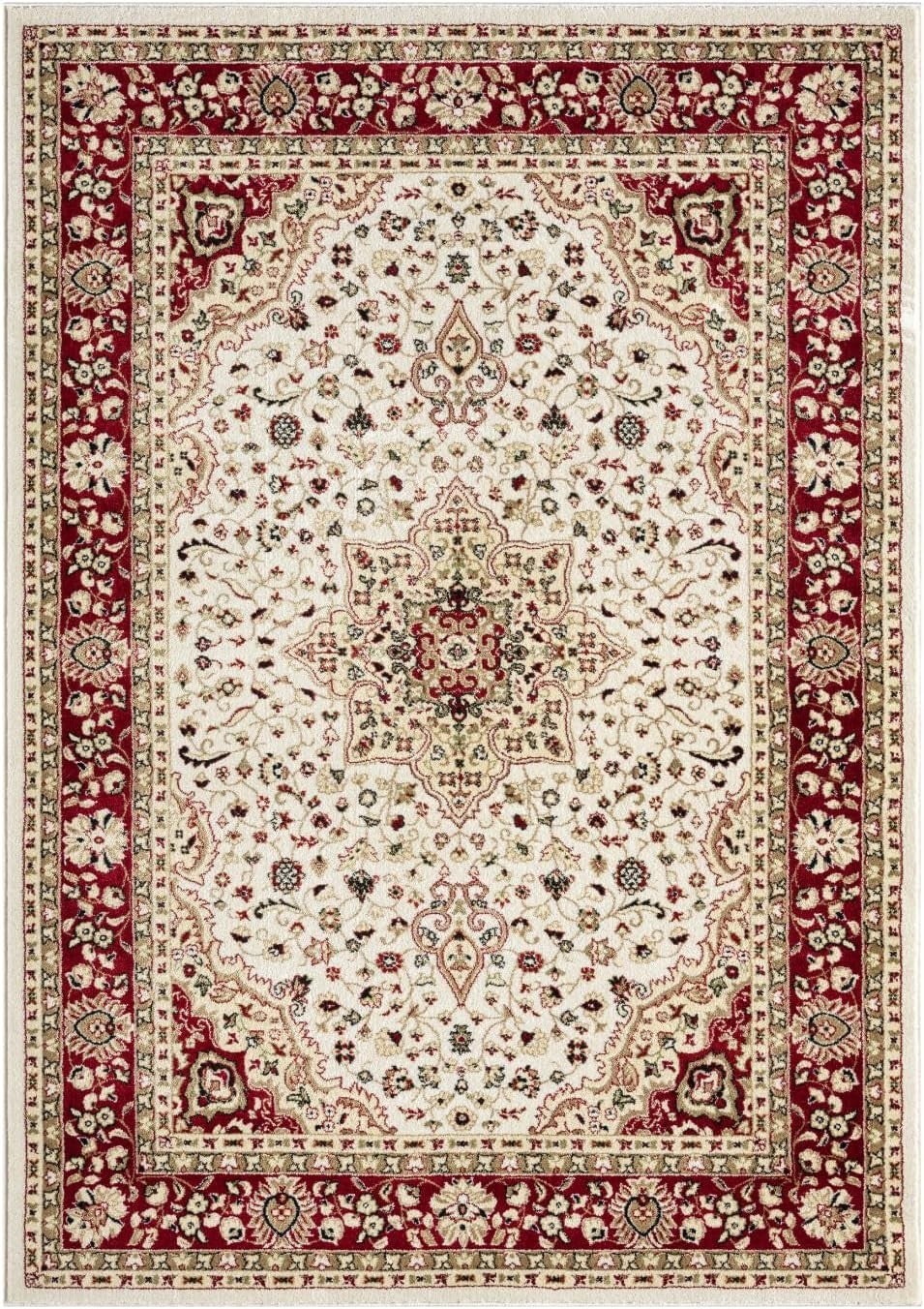 Cream Vintage Runner Rug 80x300cm Non Slip Low Pile Hallway Kitchen Carpet