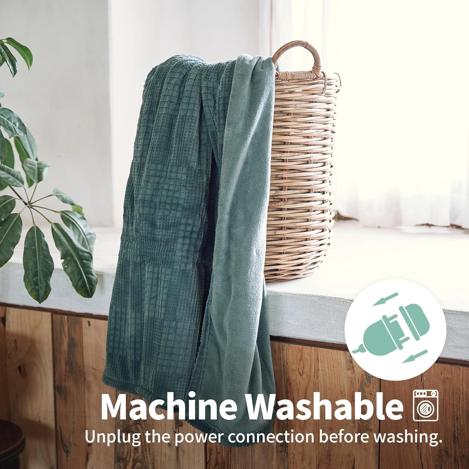 Electric Heated Throw Blanket 130x160cm 9 Heat Timer Off Washable