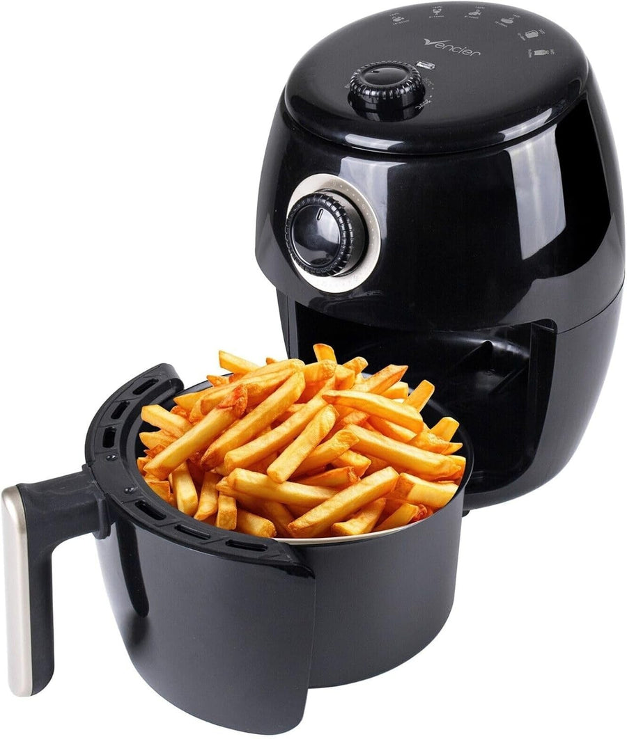 Compact Air Fryer 1000W Rapid Air Cook Healthy Low-Oil Frying Timer Temp Control