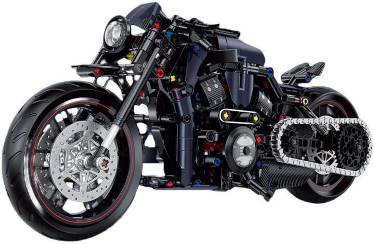 Realistic 623pcs Motorcycle Model Kit with Suspension & Moving Parts