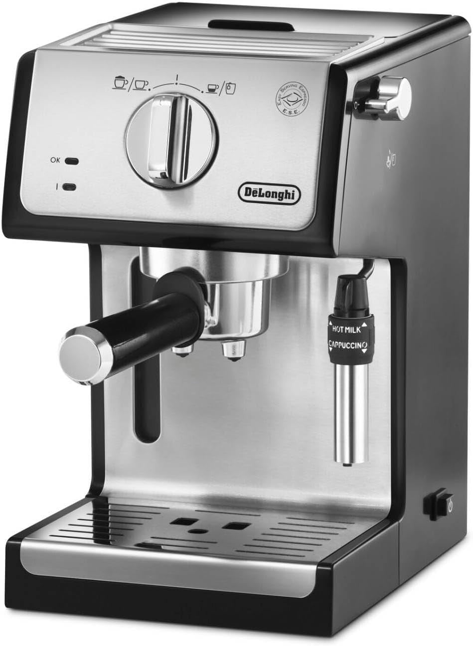 Compact Espresso Coffee Maker | 15-Bar Pump Pressure | Dual Cup Milk Frother