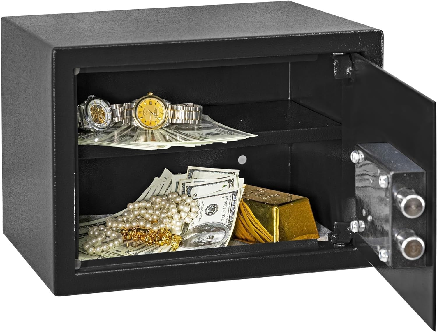 20L Steel Security Safe Box Double Key Lock Removable Shelf Home