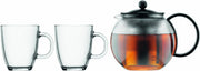 Glass Tea Press Set 1L Teapot Stainless Steel Filter 2 Mugs Included