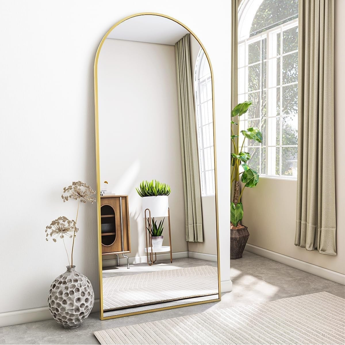 Gold Arch Full Length Mirror 171x76cm Large Leaning Wall Dressing Mirror