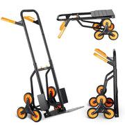 Stair Climbing Hand Truck 440lb Folding Trolley 6 Wheel Dual Handle