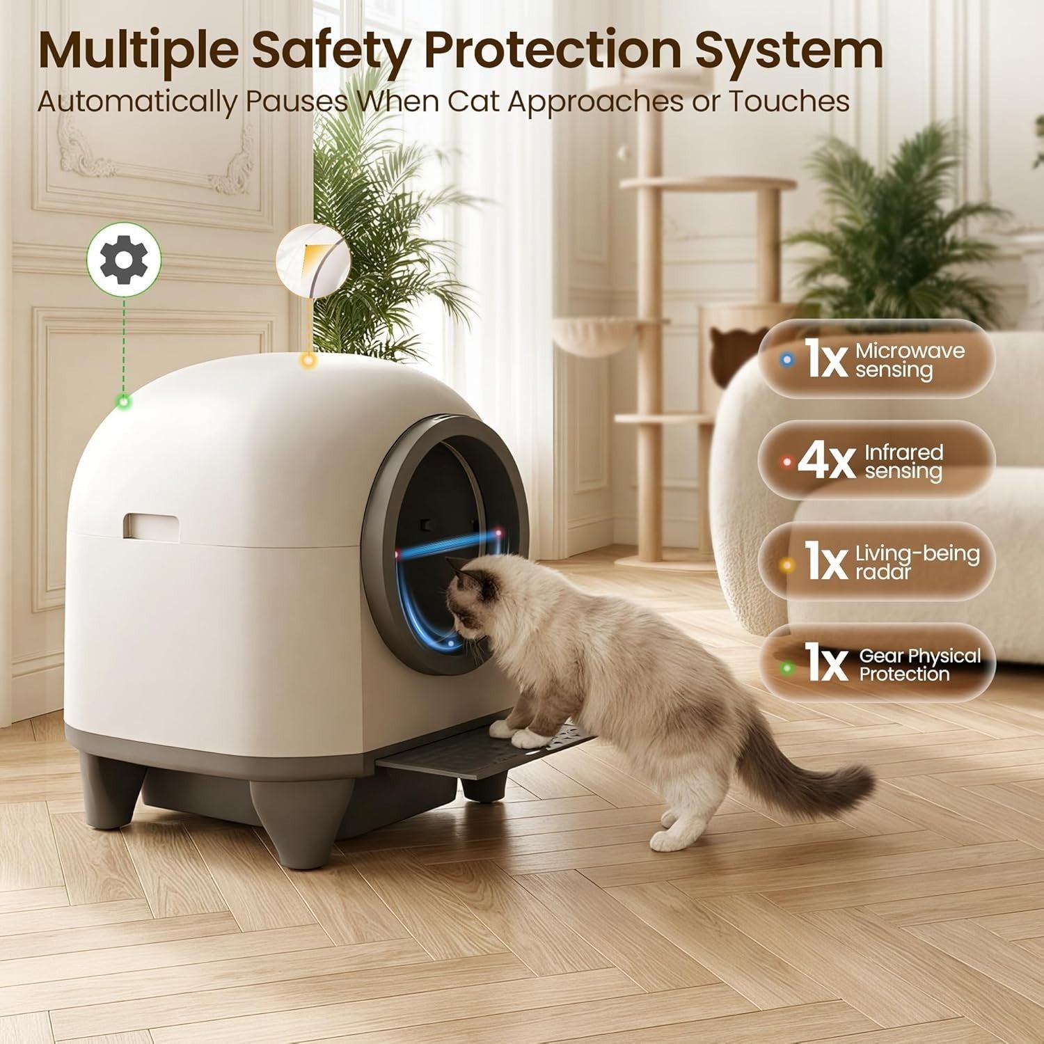 XXL Self Cleaning Cat Litter Box App Control Automatic Litter Robot