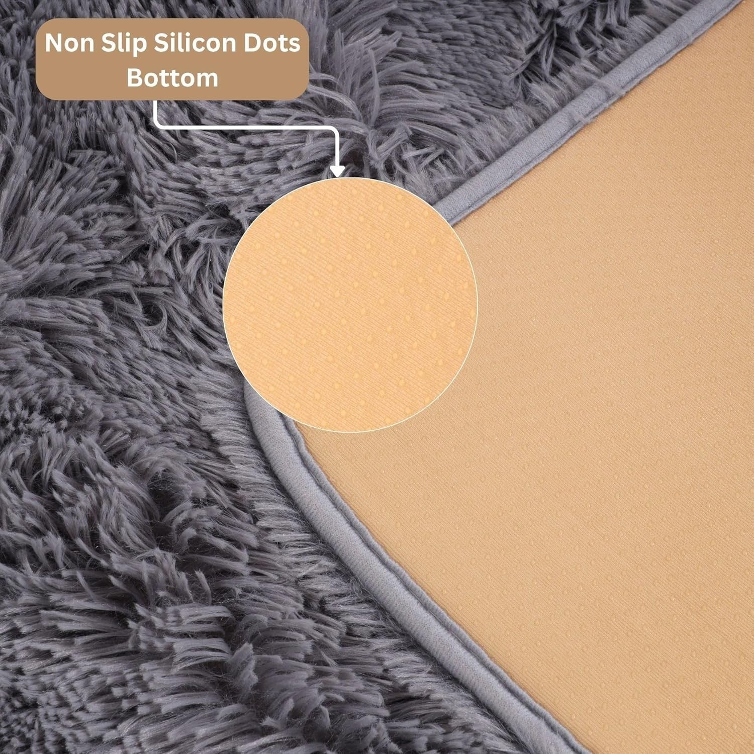 Grey Shaggy Rug 160x230cm Soft Thick Fluffy Non-Slip Large Bedroom Carpet