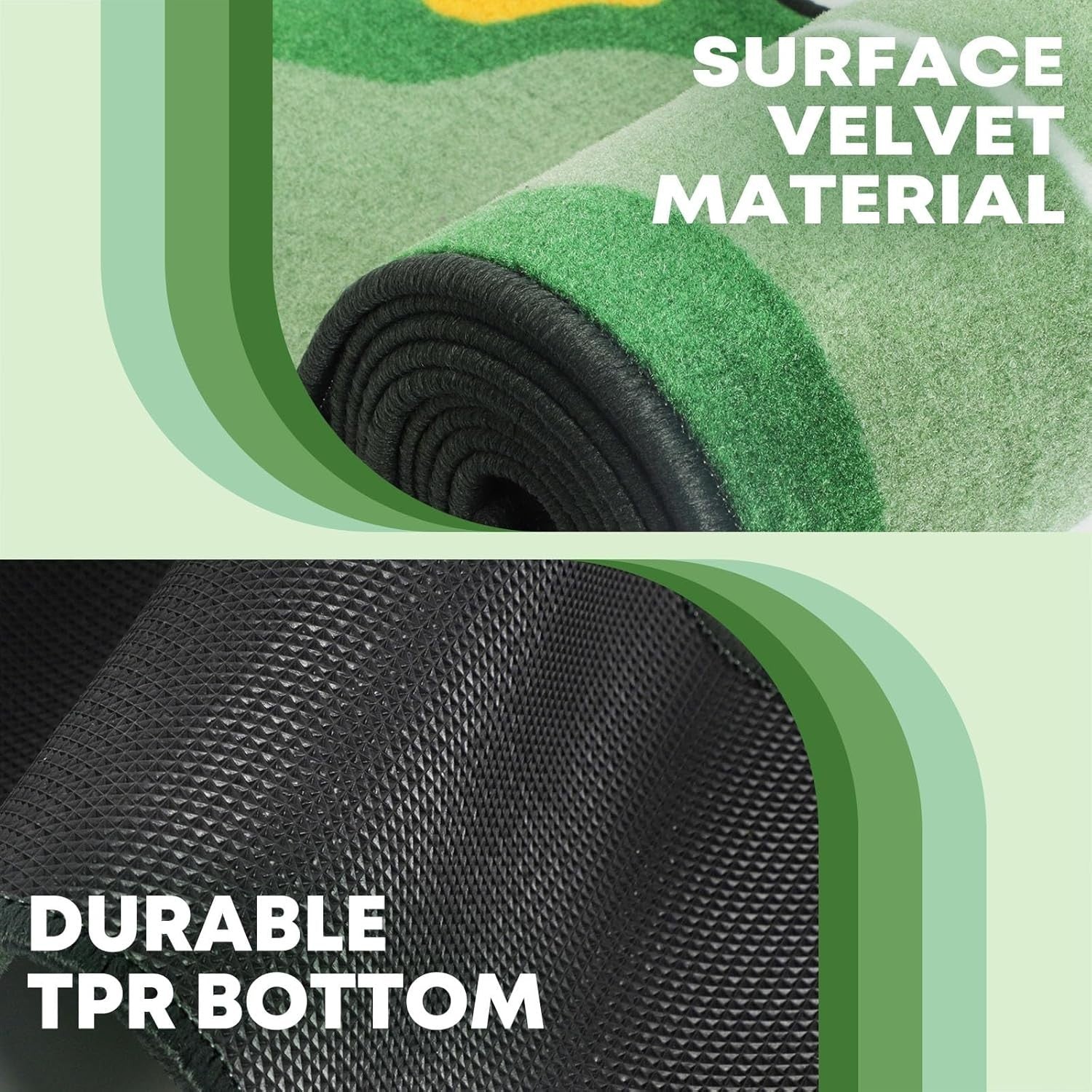 Golf Putting Mat Indoor Outdoor Practice Green 40in Anti Slip Training Aid