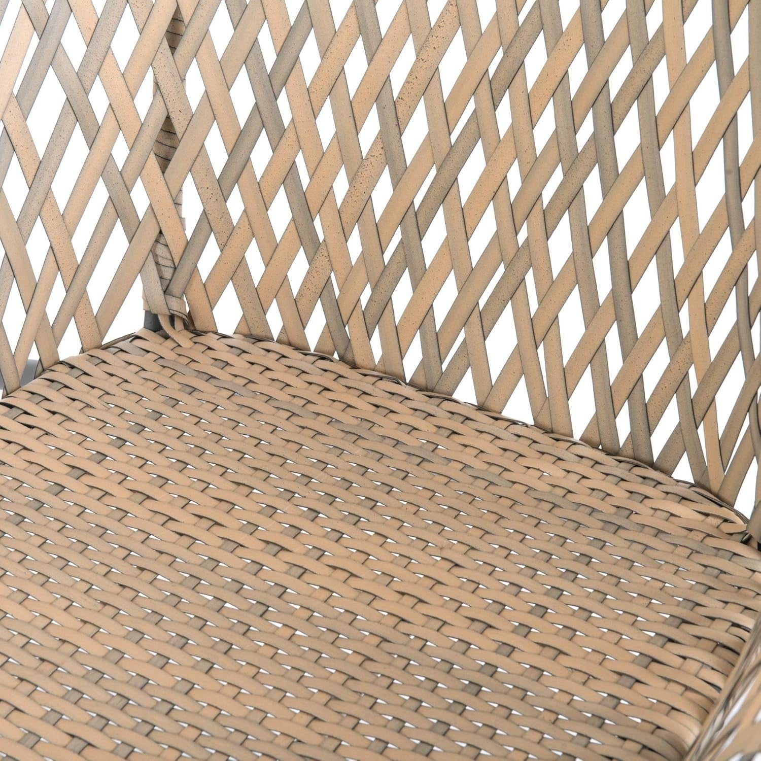 Rattan Bistro Set Garden Patio Chairs & Glass Table Outdoor Weatherproof