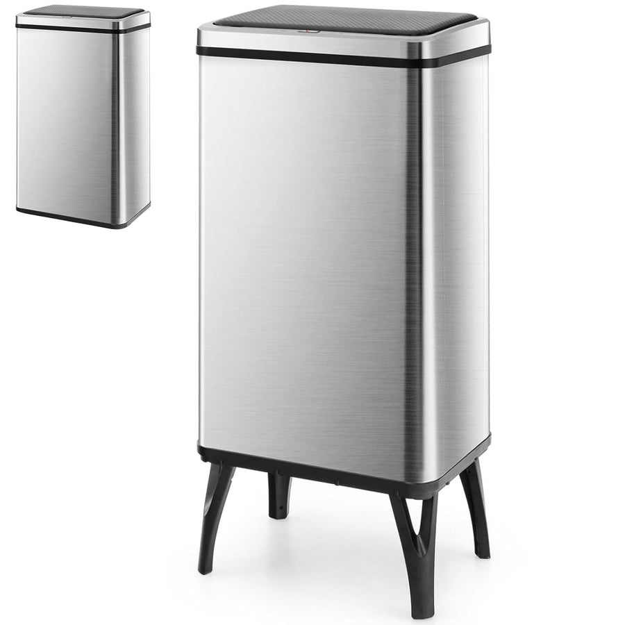 50L Touchless Sensor Kitchen Bin | Automatic Trash Can Silver Steel