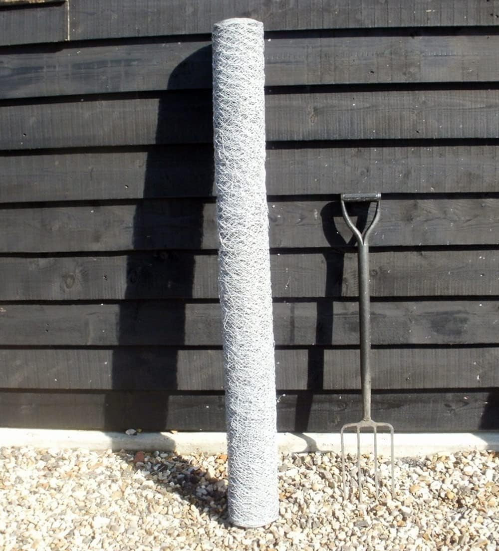 25M x 1.8M Galvanised Chicken Wire Mesh 50mm Hex