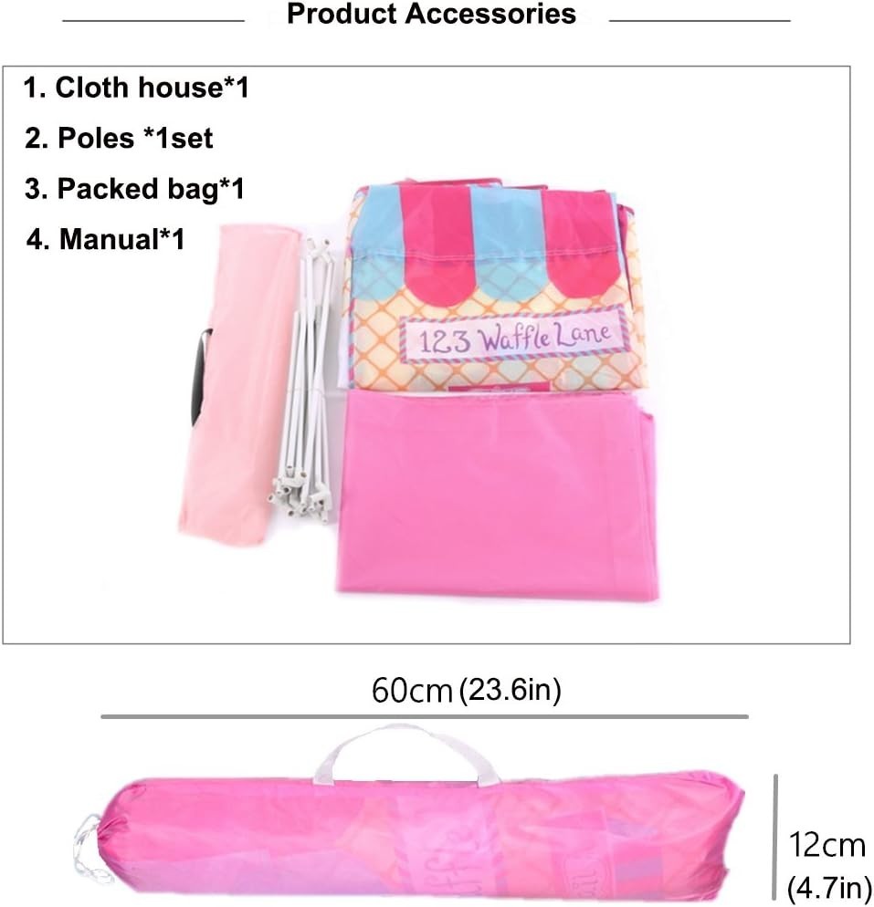 Kids Ice Cream Shop Play Tent Indoor Outdoor Bakery Playhouse Pink