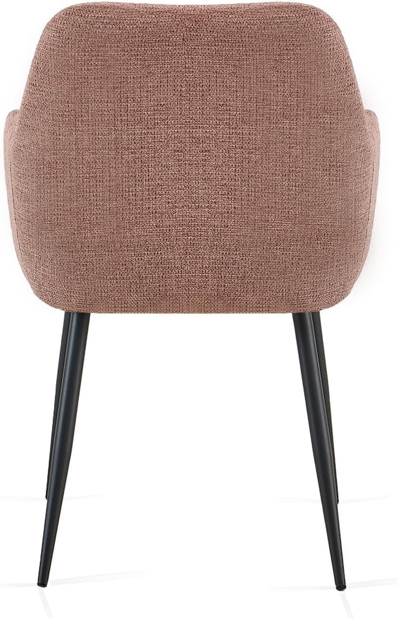 Plush Chenille Armchair Cross Metal Legs Soft Padded Seat Dining Office