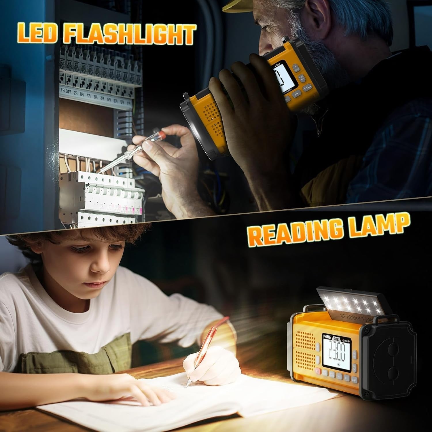 Emergency Wind-Up DAB/FM Radio with 10000mAh, Solar, Torch & SOS
