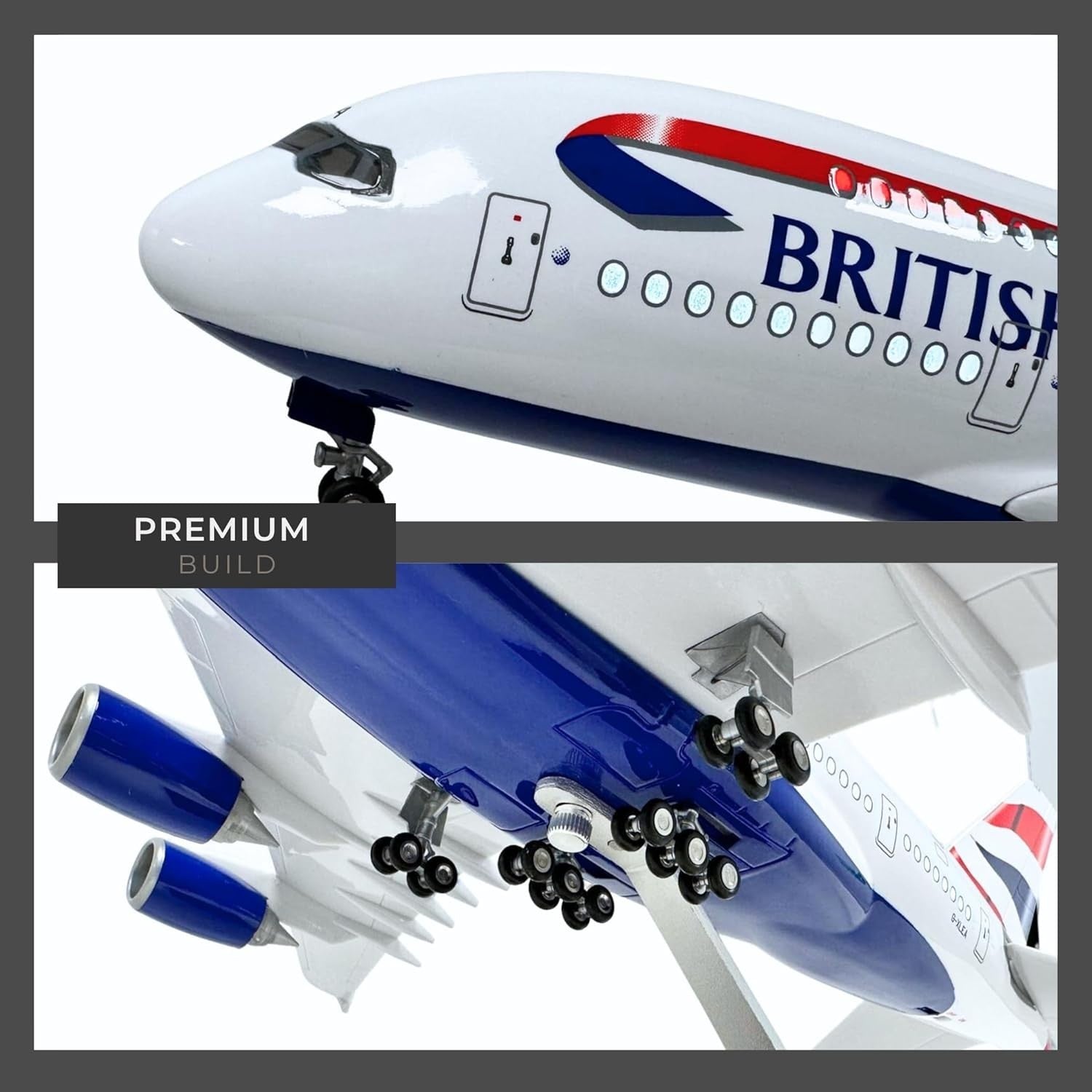 Large Scale Model Plane w/ Voice-Activated Lights & Stand | Aviation Decor