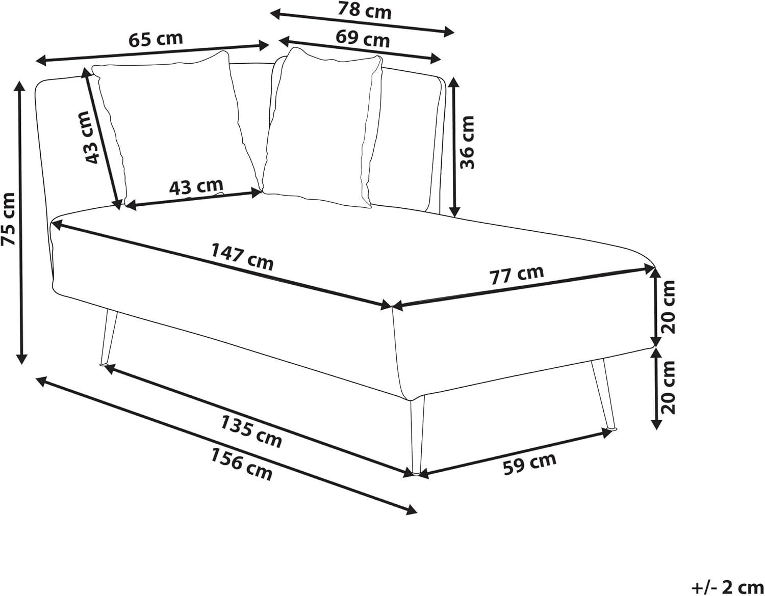 Modern White Boucle Chaise Lounge Left-Hand Sofa with Cushions 77cm Deep