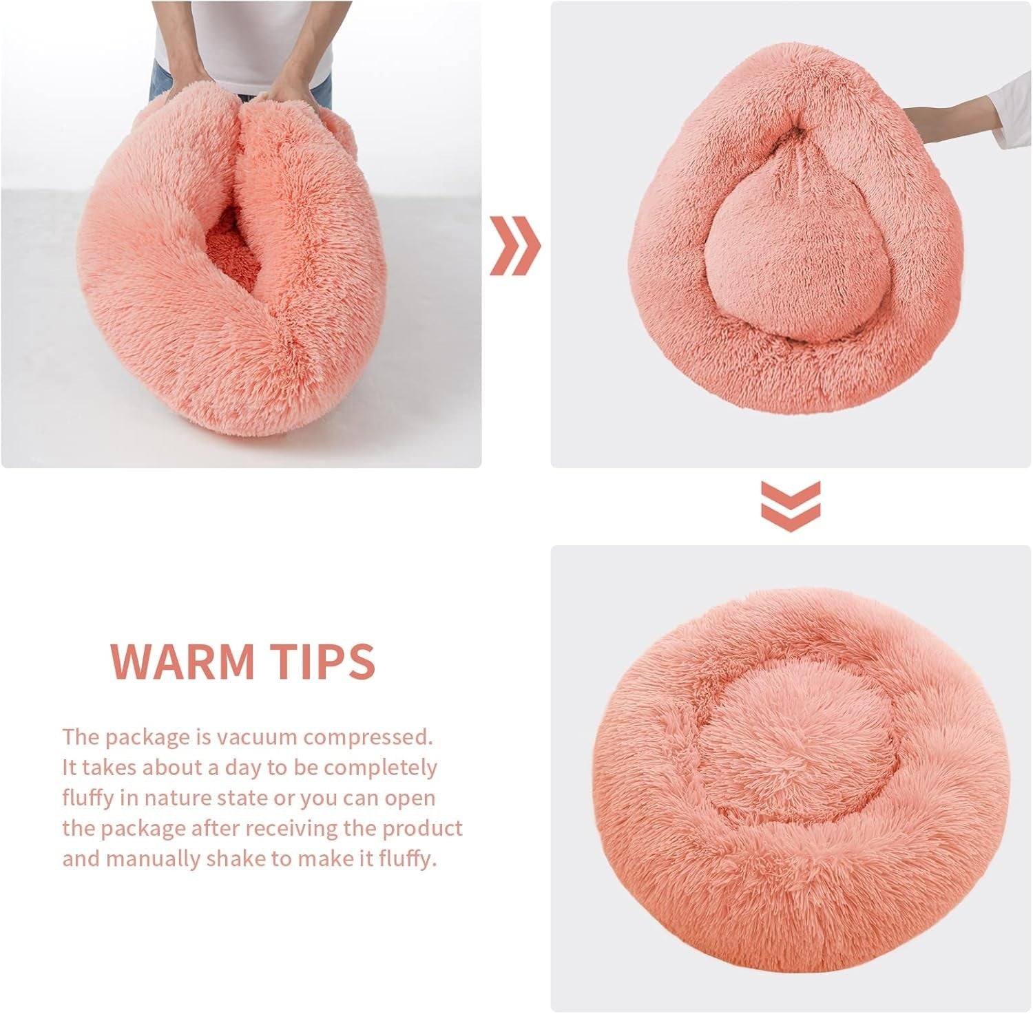 Calming Donut Dog Bed XL Washable Anti Anxiety Plush