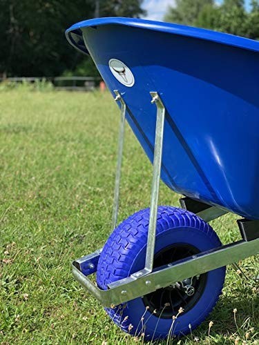 160L Blue Wheelbarrow – Alloy Steel Frame Puncture Proof Wide Tyre Heavy Duty