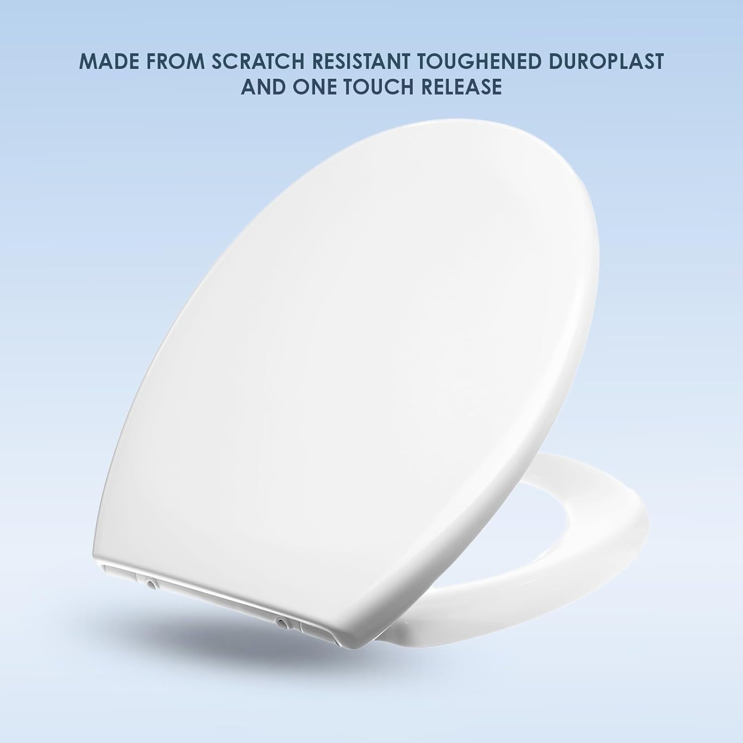 White Duroplast Toilet Seat Soft Close Oval Shape Quick Release Easy Clean