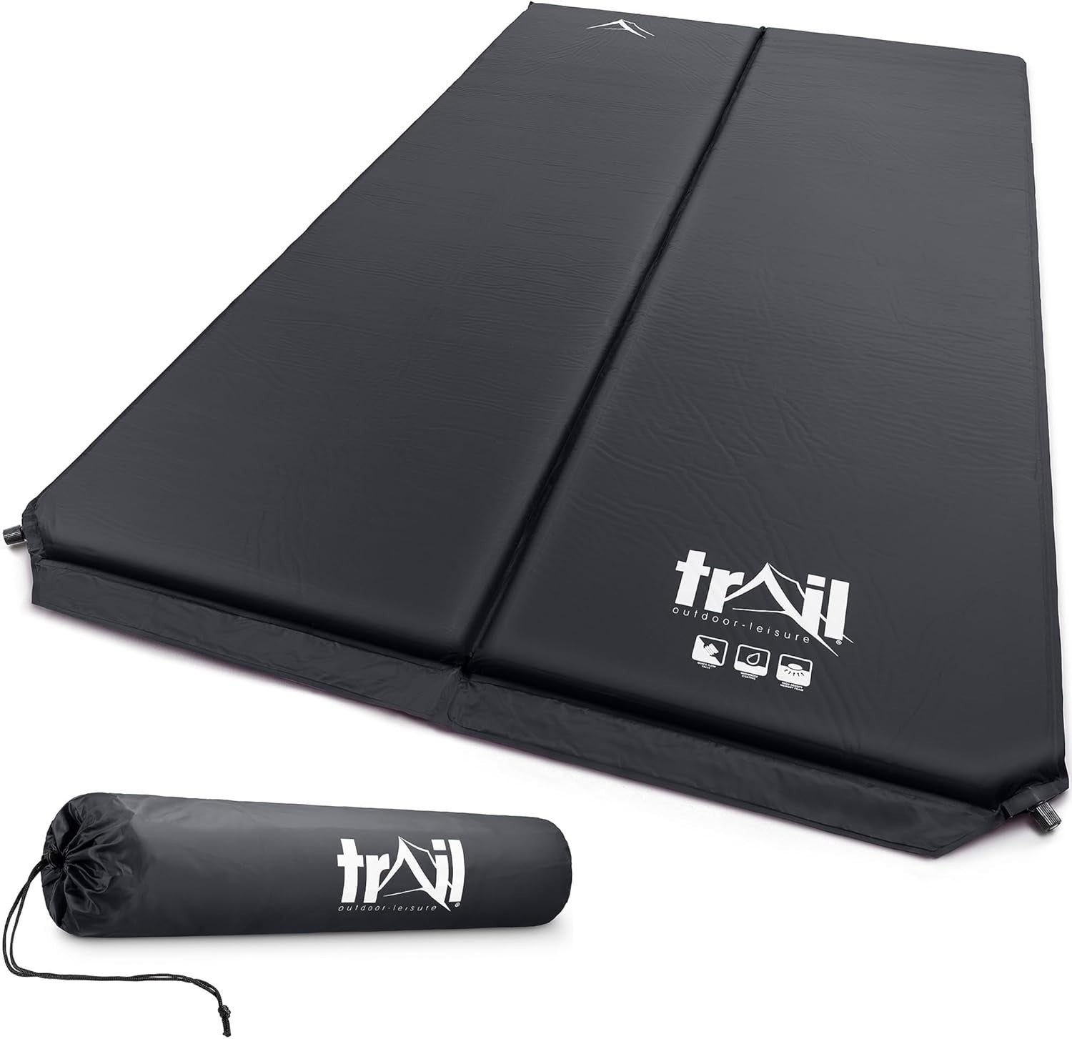 Self-Inflating Double Camping Mat 2.5cm Thick Lightweight Travel
