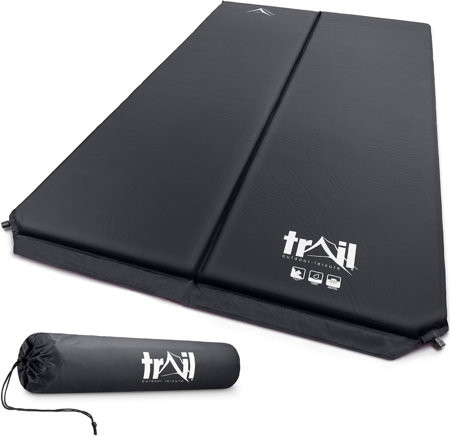 Self-Inflating Double Camping Mat 2.5cm Thick Lightweight Travel