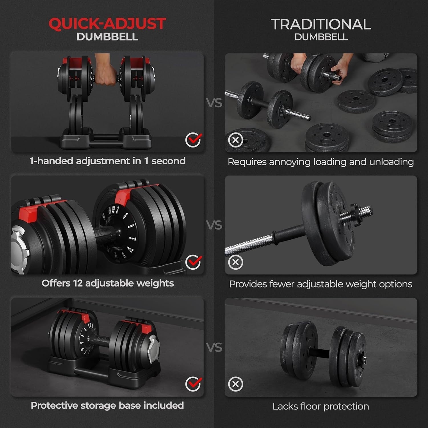 3-in-1 Adjustable Dumbbell Barbell Kettlebell Set Up to 24kg Home Gym
