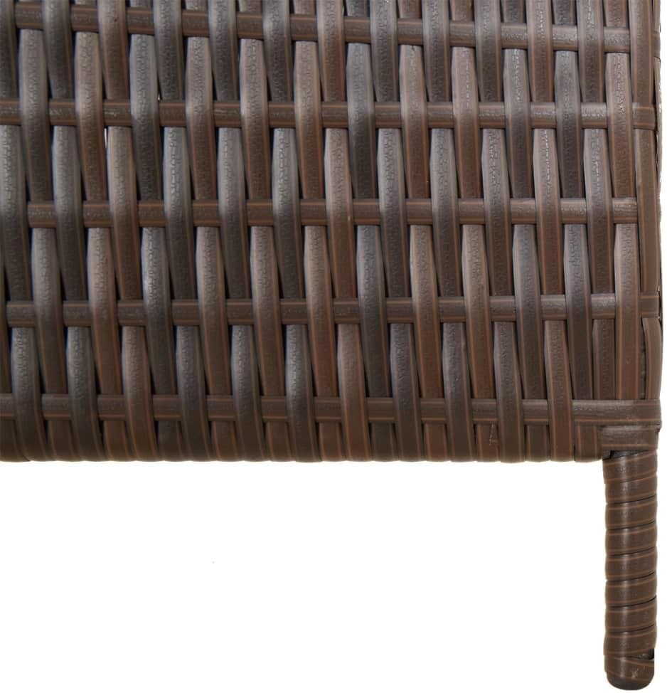 5 Panel Brown Rattan Room Divider 200cm Folding Privacy Screen Indoor Outdoor