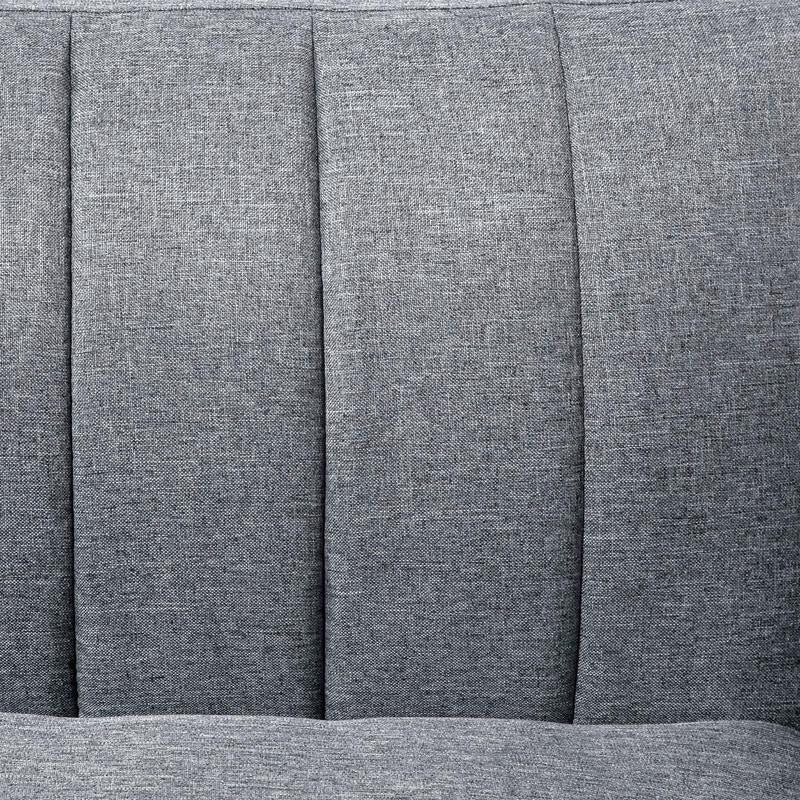 2 Seater Sofa Bed Grey Click Clack Couch w/ Split Backrest Guest Sleeper