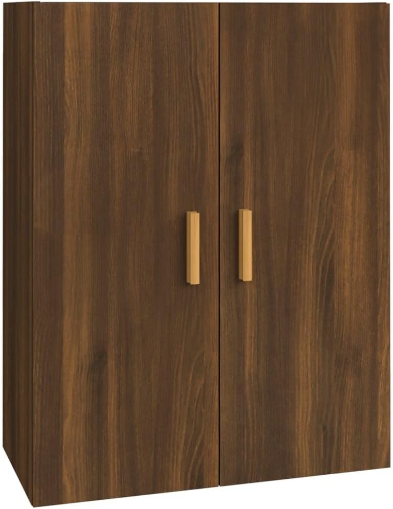 Brown Wall Cabinet Storage Unit with Doors, 3 Compartments, Modern Look